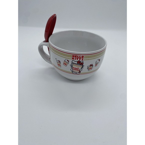 Sanrio Hello Kitty x Nissin Cup Noodles Soup Mug With Spoon | Holds 24 Ounces - Picture 2 of 6